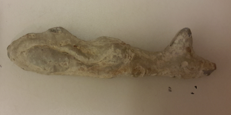 A rather charming pseudofossil fish, complete with fins on its tail and back (from the Hofland museum collection)