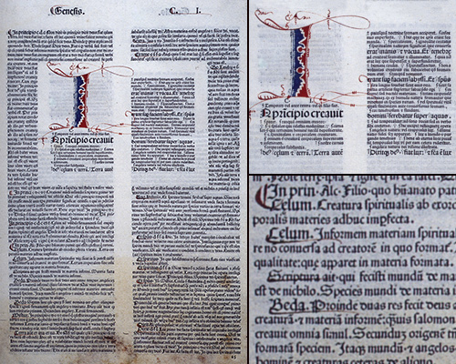 Glossa Ordinaria . The main text is at the centre while the different commentaries are arranged per subject.