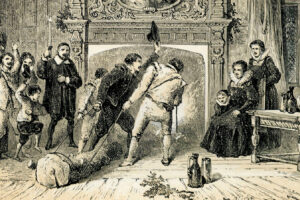 1872 illustration Yule log